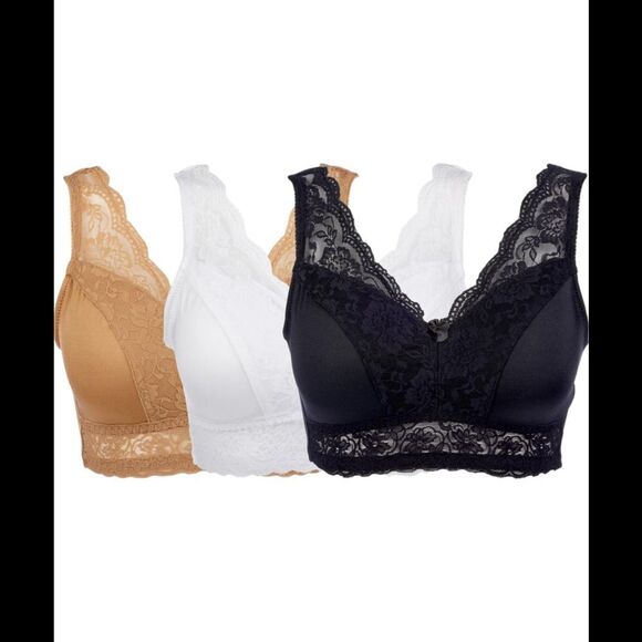 Rhonda Shear 3-pack Classic Pin-Up Bra Beiges - - Picture 1 of 1